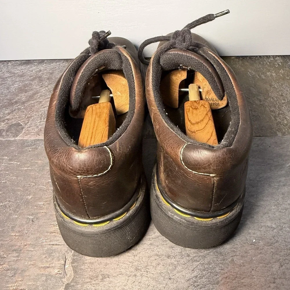 VTG 90s Dr. Martens 9369 Chunky Oxford Shoes Brown Leather Mens UK Size 10
